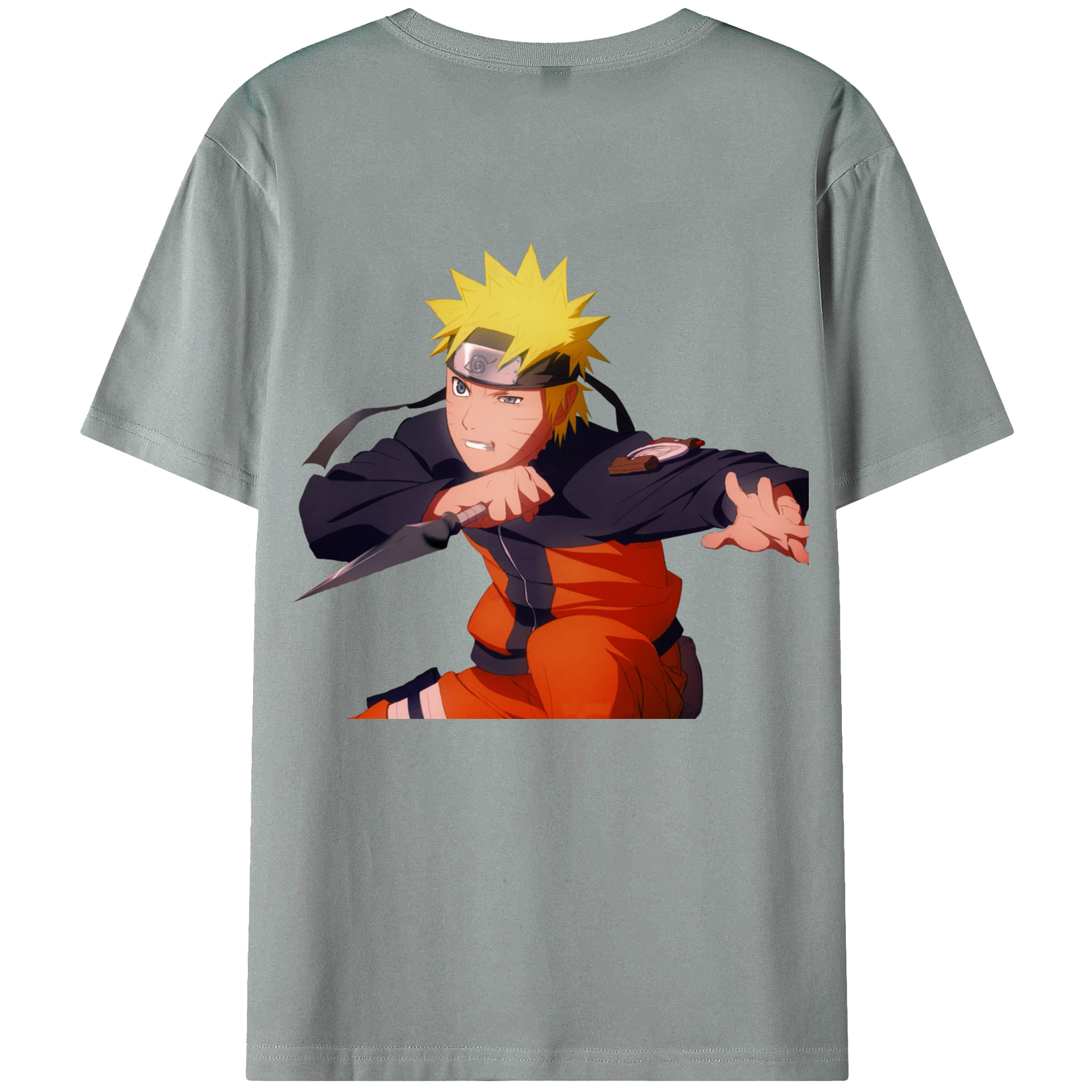 （画像用） NARUTO -ナルト- うずまき ナルト Uzumaki Naruto 綿100％ メンズ半袖Tシャツ（バックプリント） 通気性